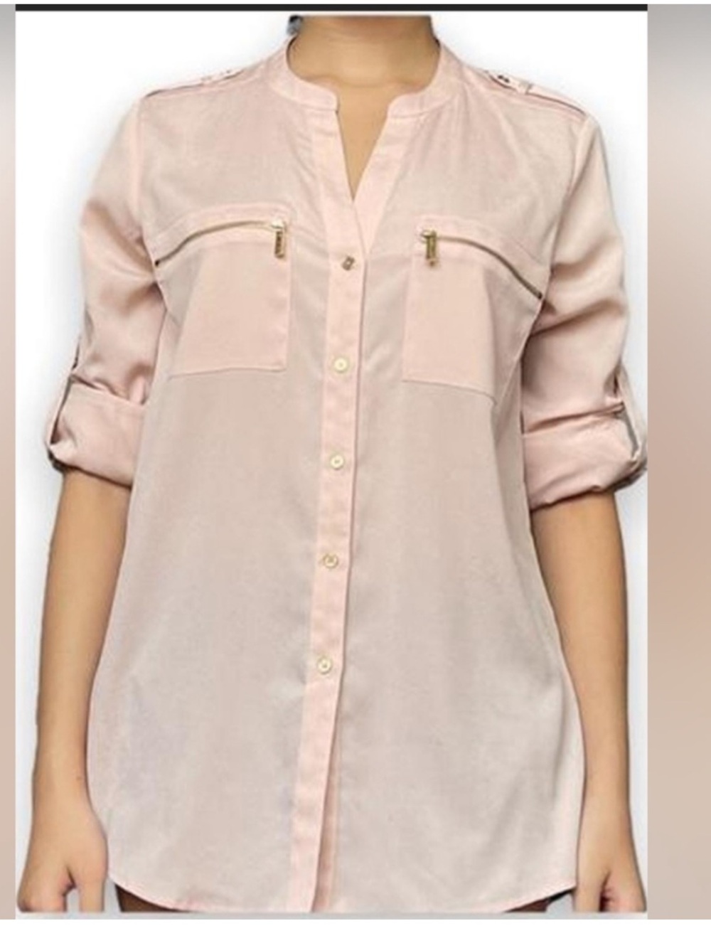 Another Story Pink Utility Button Down Size Medium